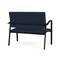 Lesro Newport 2 Seat Tandem Seating Metal Frame No Center Arms, Black, RF Blueberry Upholstery NP1501 - alternate 2